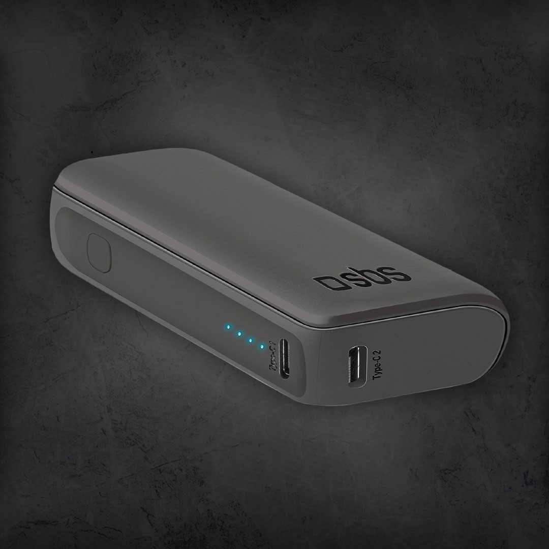 Power Bank compatto SBS da 5000 mAh con porte USB-C e USB-A