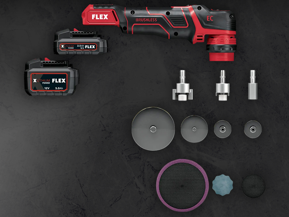 Flex | PXE 80 10.8-EC/2.5 Set - Rotary and Oscillating Polisher